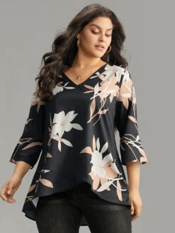 Floral Print Bell Sleeve Asymmetrical Hem Blouse 13 Floral Print Bell Sleeve Asymmetrical Hem Blouse -Bloomchic Shop 749117335 zx 6d2bd818 d921 4c56 9716 6a607f28d3a6