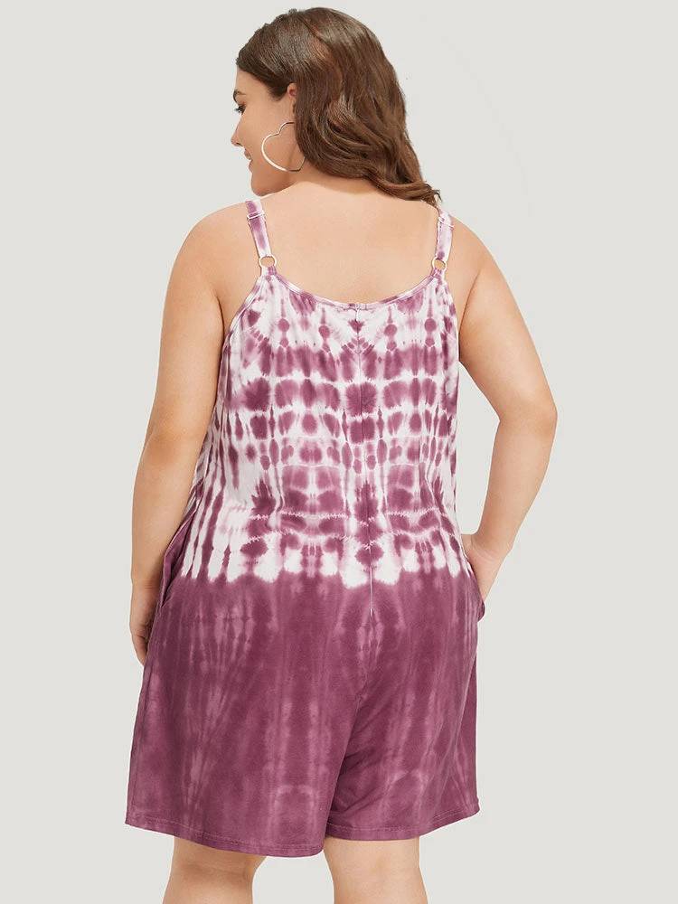 Tie Dye Pocket Adjustable Straps Cami Jumpsuit 5 Tie Dye Pocket Adjustable Straps Cami Jumpsuit - Image 3