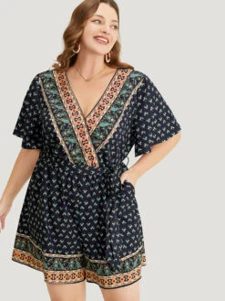 Bandana Print Wrap Ruffle Sleeve Pocket Belted Romper 13 Bandana Print Wrap Ruffle Sleeve Pocket Belted Romper -Bloomchic Shop 750540458 hc