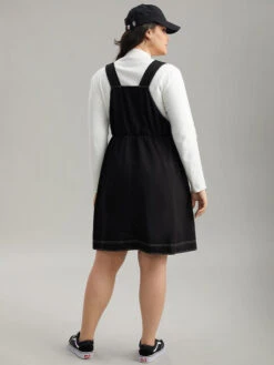 Twill O Ring Zipper Pocket Spaghetti Strap Dress -Bloomchic Shop 754068344 eg 67dd22a9 141a 40c8 8791 9ec1b2ac7a39