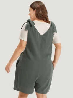 Plain Bowknot Gathered Pocket Overall Jumpsuit 12 Plain Bowknot Gathered Pocket Overall Jumpsuit -Bloomchic Shop 755069900 gi