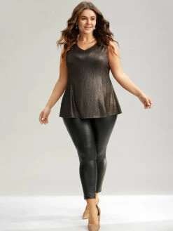 Luxe V Neck Glitter Tank Top 13 Luxe V Neck Glitter Tank Top -Bloomchic Shop 760610991 xi