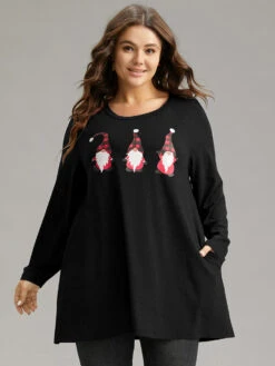 Santa Claus Print Long Sleeve T-shirt -Bloomchic Shop 760830728 hq 4fb53dbd b2f7 4155 925d ab47314eefec
