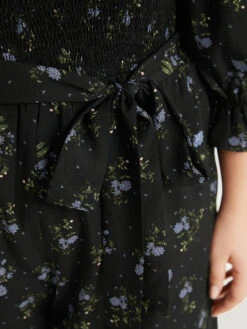 Floral Print Shirred Belted Square Neck Frill Trim Jumpsuit 16 Floral Print Shirred Belted Square Neck Frill Trim Jumpsuit -Bloomchic Shop 763364392 pq