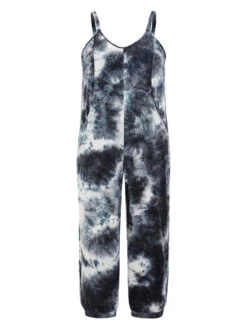 Tie Dye Pocket Patchwork Cami Jumpsuit -Bloomchic Shop 766021756 ex