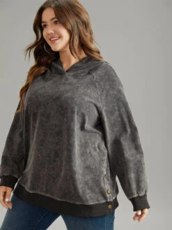 Contrast Patchwork Hooded Raglan Sleeve Sweatshirt -Bloomchic Shop 770505772 mf