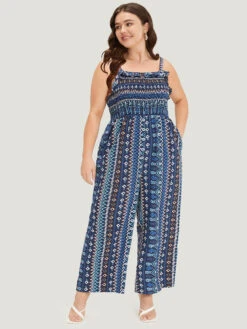 Boho Print Shirred Pocket Elastic Wais Ruffle Trim Cami Jumpsuit 13 Boho Print Shirred Pocket Elastic Wais Ruffle Trim Cami Jumpsuit -Bloomchic Shop 772763343 ef 97d0de7d ea80 4974 982d 2e8970109273