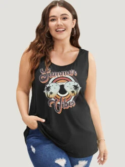 Letter & Graphic Print Round Neck Tank Top -Bloomchic Shop 773330786 zz 0dabdae3 684c 4329 bdbf 73088df22a55