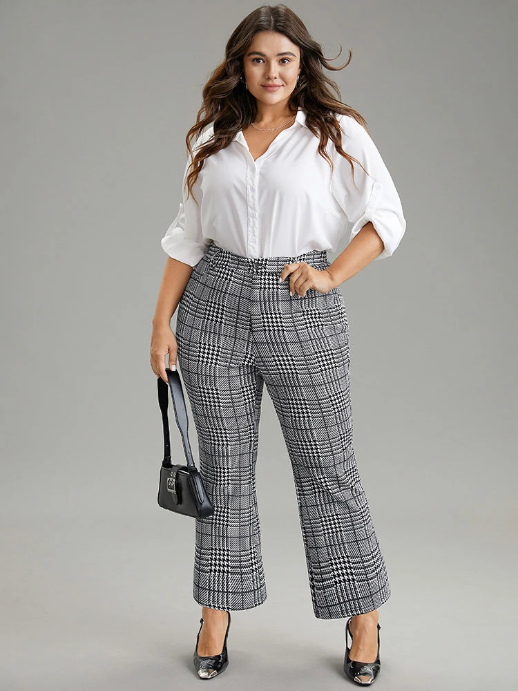 Houndstooth Pocket Flare Leg Zipper Fly Pants 6 Houndstooth Pocket Flare Leg Zipper Fly Pants - Image 4
