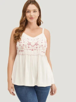 Floral Embroidered Ruffle Hem Cami Top -Bloomchic Shop 77620281 tx 04c68bff eb3e 4515 ba33 7160016066dd