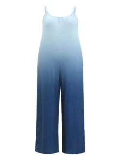 Ombre Scoop Neck Pocket Adjustable Straps Jumpsuit -Bloomchic Shop 777670321 eq