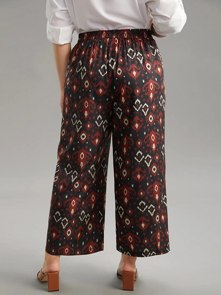 Moroccan Print Elastic Waist Wide Leg Pants 4 Moroccan Print Elastic Waist Wide Leg Pants - Image 2