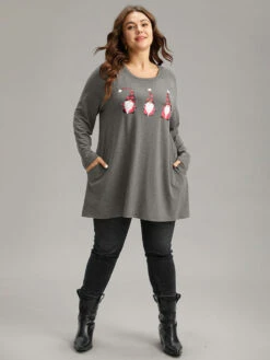 Santa Claus Print Long Sleeve T-shirt -Bloomchic Shop 790226789 yq 2d07c784 fa8f 45de 8d60 e1fe9fa2edf1