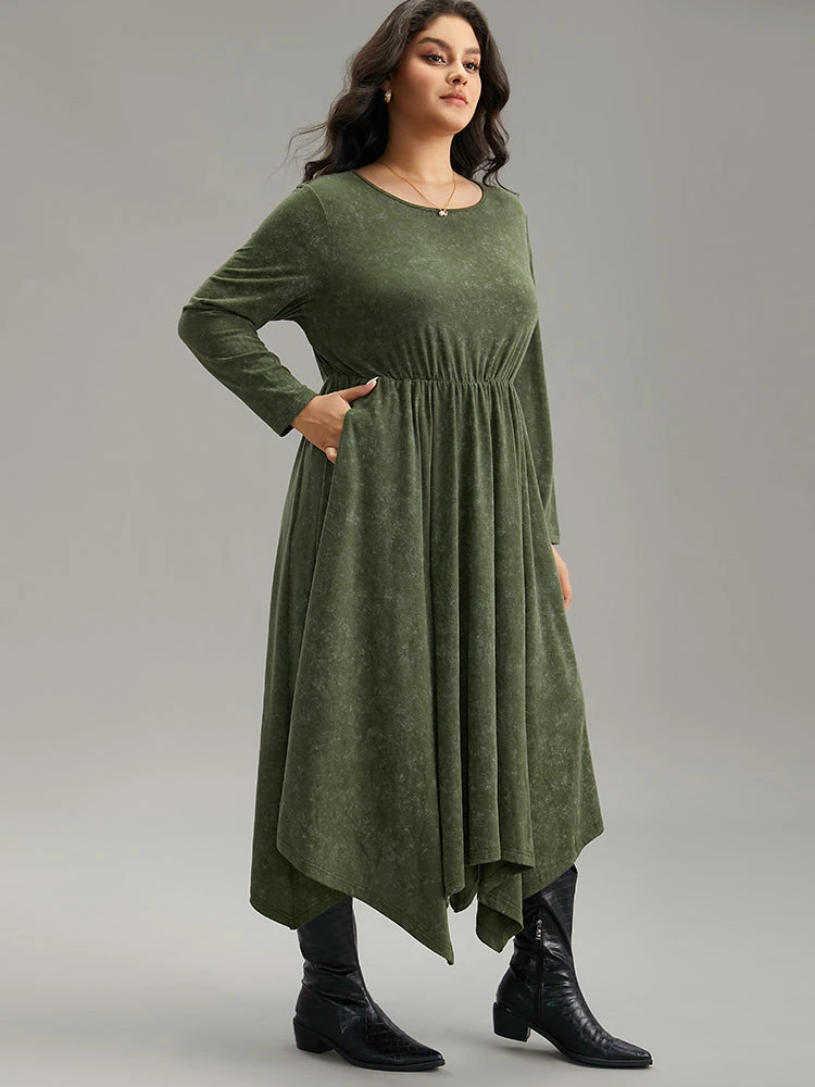 Vintage Heather Elastic Waist Hanky Hem Dress 6 Vintage Heather Elastic Waist Hanky Hem Dress - Image 4