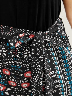 Paisley Patchwork Zipper Pocket Belted Tank Jumpsuit 20 Paisley Patchwork Zipper Pocket Belted Tank Jumpsuit -Bloomchic Shop 799081713 tz