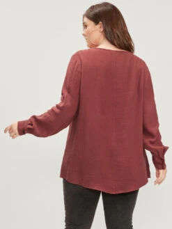 Solid V Neck Button Up Asymmetrical Hem Blouse 15 Solid V Neck Button Up Asymmetrical Hem Blouse -Bloomchic Shop 799897863 wj e00f16b3 607c 4ad2 8ddd 88fa8a19de2e