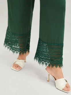 Plain Pocket Button Lantern Sleeve Lace Hem Tie Jumpsuit -Bloomchic Shop 7 d4f8e31b c609 4202 b3f2 7e4f15beac61