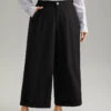 Plain Metal Detail Pocket Wide Leg Pants 1 Plain Metal Detail Pocket Wide Leg Pants -Bloomchic Shop 801227873 lj