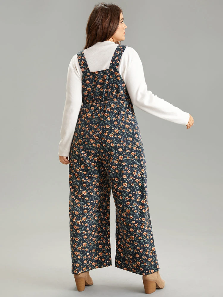 Ditsy Floral O Ring Zipper Corduroy Jumpsuit 6 Ditsy Floral O Ring Zipper Corduroy Jumpsuit - Image 4