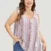 Bandana Print Tassels Lace Tank Top -Bloomchic Shop 804926695 yt