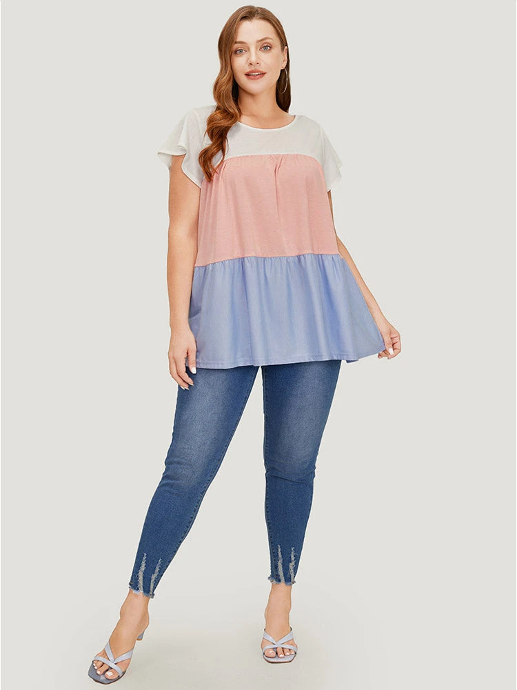 Color Block Contrast Cap Sleeve Tank Top 8 Color Block Contrast Cap Sleeve Tank Top - Image 6