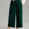 Solid Textured Velvet Elastic Waist Gathered Pants -Bloomchic Shop 806902434 gq