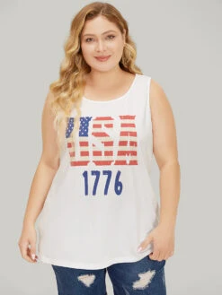 Letter Print Graphic Tank Top -Bloomchic Shop 811800206 tc