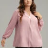 Plain Buckle Detail Pleated Blouse