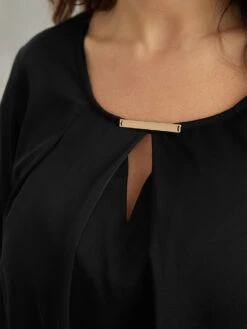 Anti-Wrinkle Buckle Detail Keyhole Tab Sleeve Blouse -Bloomchic Shop 817151616 rt da1b19cb 0e5f 415f 9a38 4658c2712720