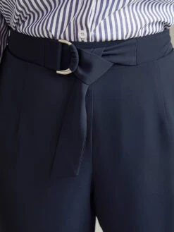 Plain Buckle Detail Bowknot Pocket Pants -Bloomchic Shop 817796609 mh