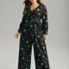 Star Glitter Belted V Neck Jumpsuit 1 Star Glitter Belted V Neck Jumpsuit -Bloomchic Shop 824750514 bf