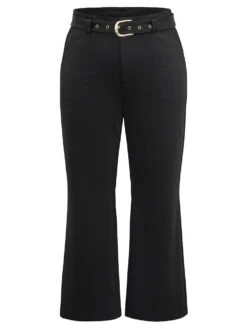 Solid High Rise Belted Bootcut Pants 11 Solid High Rise Belted Bootcut Pants -Bloomchic Shop 826966161 xx