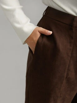 Corduroy Split Front Asymmetrical Hem Pants -Bloomchic Shop 827708216 jt