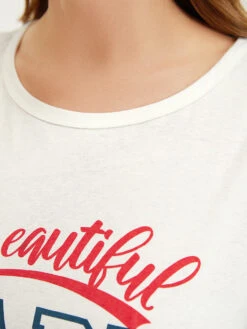 Letter Print Crew Neck Graphic Tank Top -Bloomchic Shop 830124156 bw