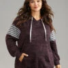 Heather Striped Patchwork Pocket Hooded Sweatshirt -Bloomchic Shop 830170686 th
