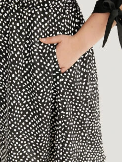 Geometric Graphic Patchwork Knot Cuffs Dress -Bloomchic Shop 836088468 cz