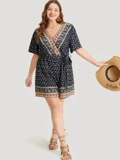 Bandana Print Wrap Ruffle Sleeve Pocket Belted Romper 15 Bandana Print Wrap Ruffle Sleeve Pocket Belted Romper -Bloomchic Shop 837773746 ms