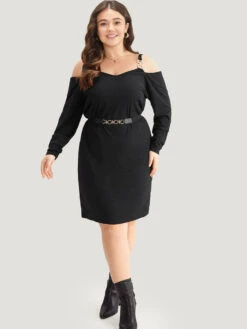 Plain Rib Knit Metal Detail Cami Dress -Bloomchic Shop 840325574 oz 5d72e354 5d86 4633 b13a 159bea522753