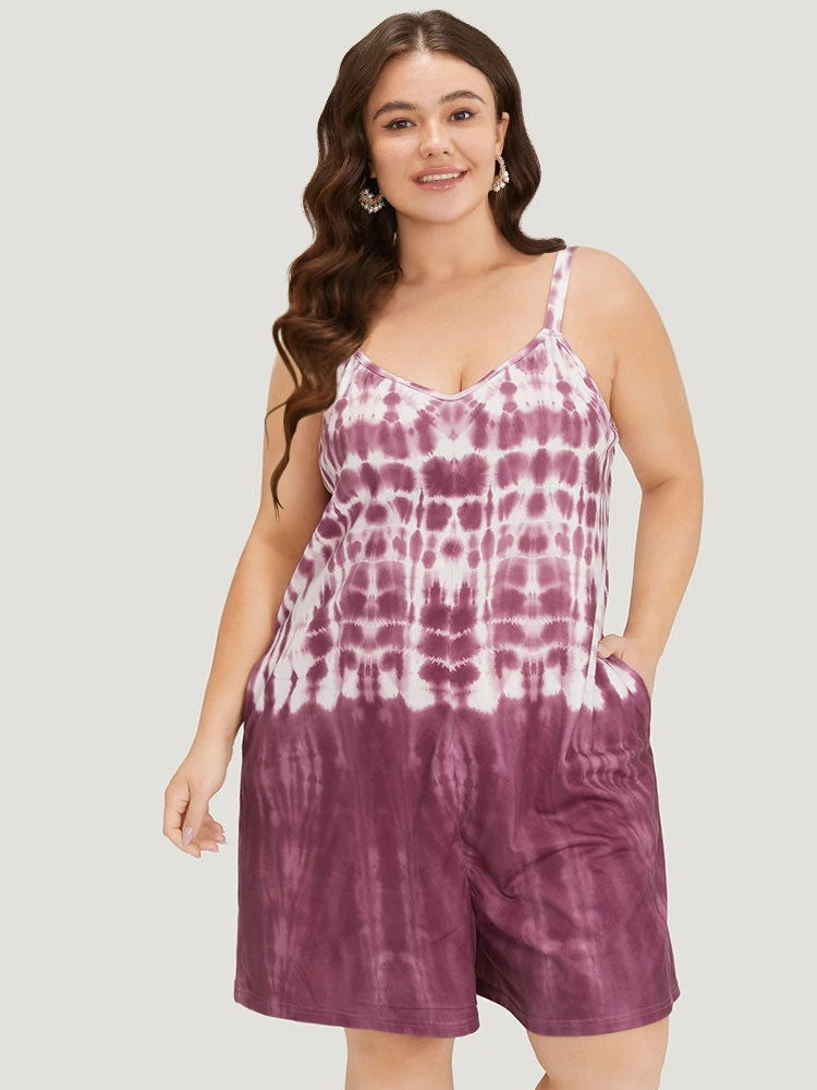 Tie Dye Pocket Adjustable Straps Cami Jumpsuit 4 Tie Dye Pocket Adjustable Straps Cami Jumpsuit - Image 2