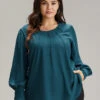 Anti-Wrinkle Solid Pleated Puff Sleeve Button Up Blouse 2 Anti-Wrinkle Solid Pleated Puff Sleeve Button Up Blouse -Bloomchic Shop 843681118 go