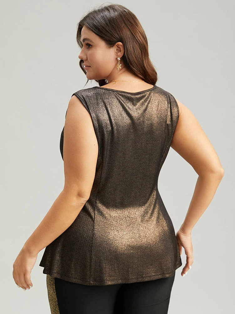 Luxe V Neck Glitter Tank Top 4 Luxe V Neck Glitter Tank Top - Image 2