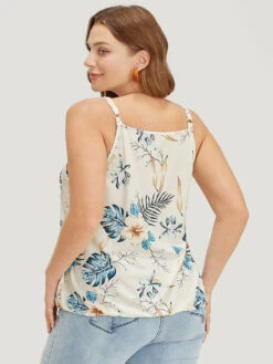 Floral Adjustable Straps Surplice Neck Cami Top -Bloomchic Shop 847379800 li