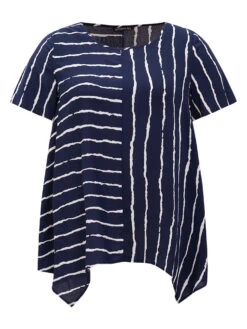 Striped Patchwork Hanky Hem Blouse 22 Striped Patchwork Hanky Hem Blouse -Bloomchic Shop 854014717 ib 7467f950 94d9 4ccd 93f4 fff3dd56f1ee