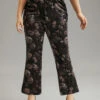Floral Texture Velvet Flare Leg Pants -Bloomchic Shop 861224758 pq
