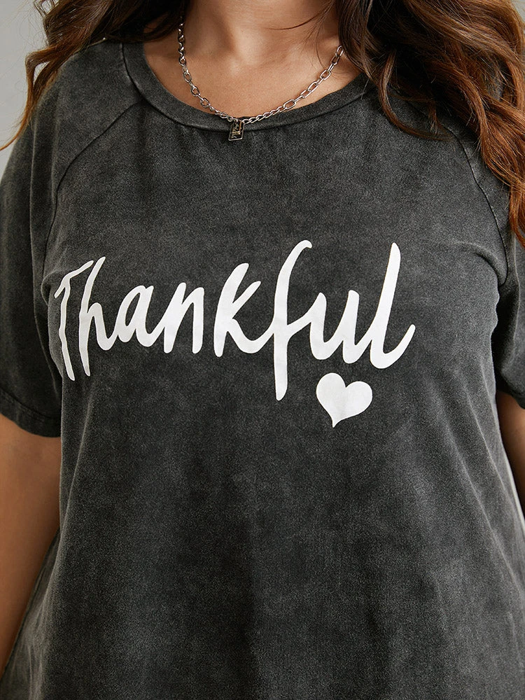 Vintage Letter Print Round Neck Raglan Sleeve T-shirt 7 Vintage Letter Print Round Neck Raglan Sleeve T-shirt - Image 5