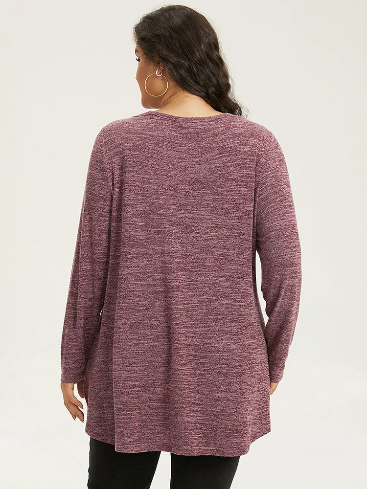 Solid Heather V Neck Cut Out T-shirt 4 Solid Heather V Neck Cut Out T-shirt - Image 2