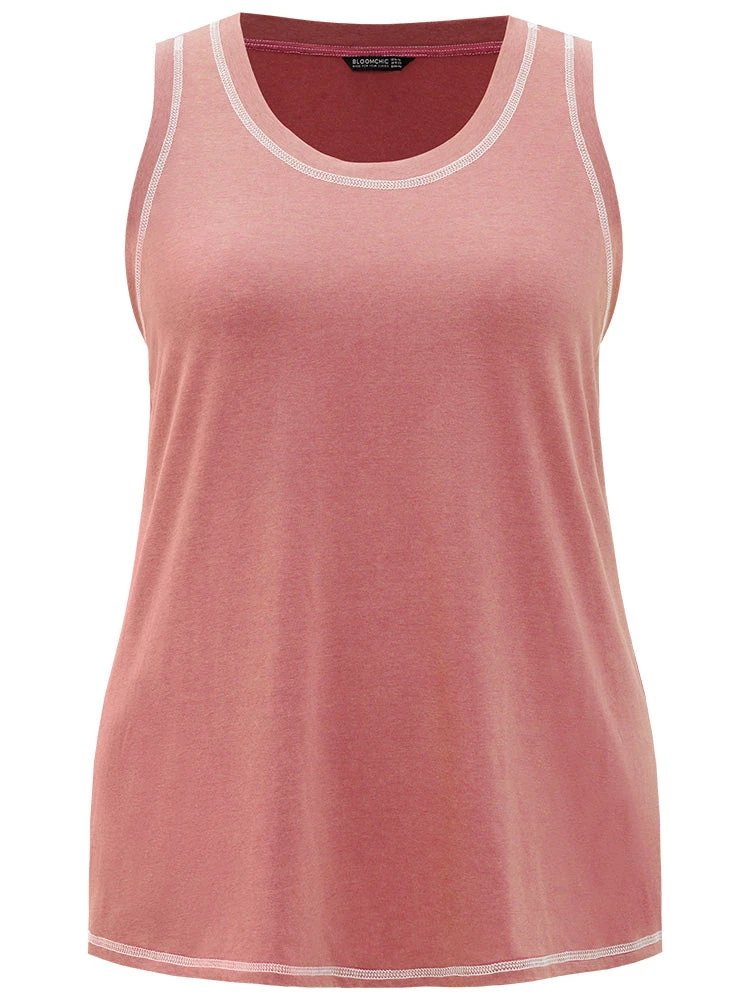 Solid Contrast Stitch Tank Top 11 Solid Contrast Stitch Tank Top - Image 9