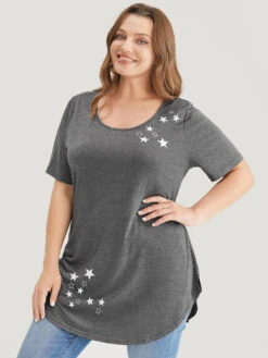 Star Print Split Arc Hem T-shirt 17 Star Print Split Arc Hem T-shirt -Bloomchic Shop 867840290 pq cc2d9131 1395 48f5 a06c e5591466af67