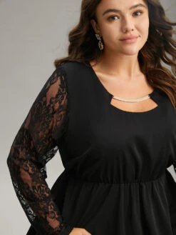 Guipure Lace Metal Detail Cut Out Hanky Hem Blouse 11 Guipure Lace Metal Detail Cut Out Hanky Hem Blouse -Bloomchic Shop 870337061 pb 5ddee35d 1b8d 4ccb b2df 484f252ae00d