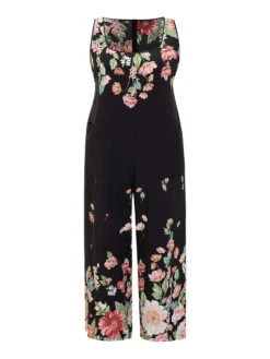 Floral Square Neck Zip Back Pocket Jumpsuit -Bloomchic Shop 872405247 in 09d11230 6365 4169 bbf4 f1d3b2d77089